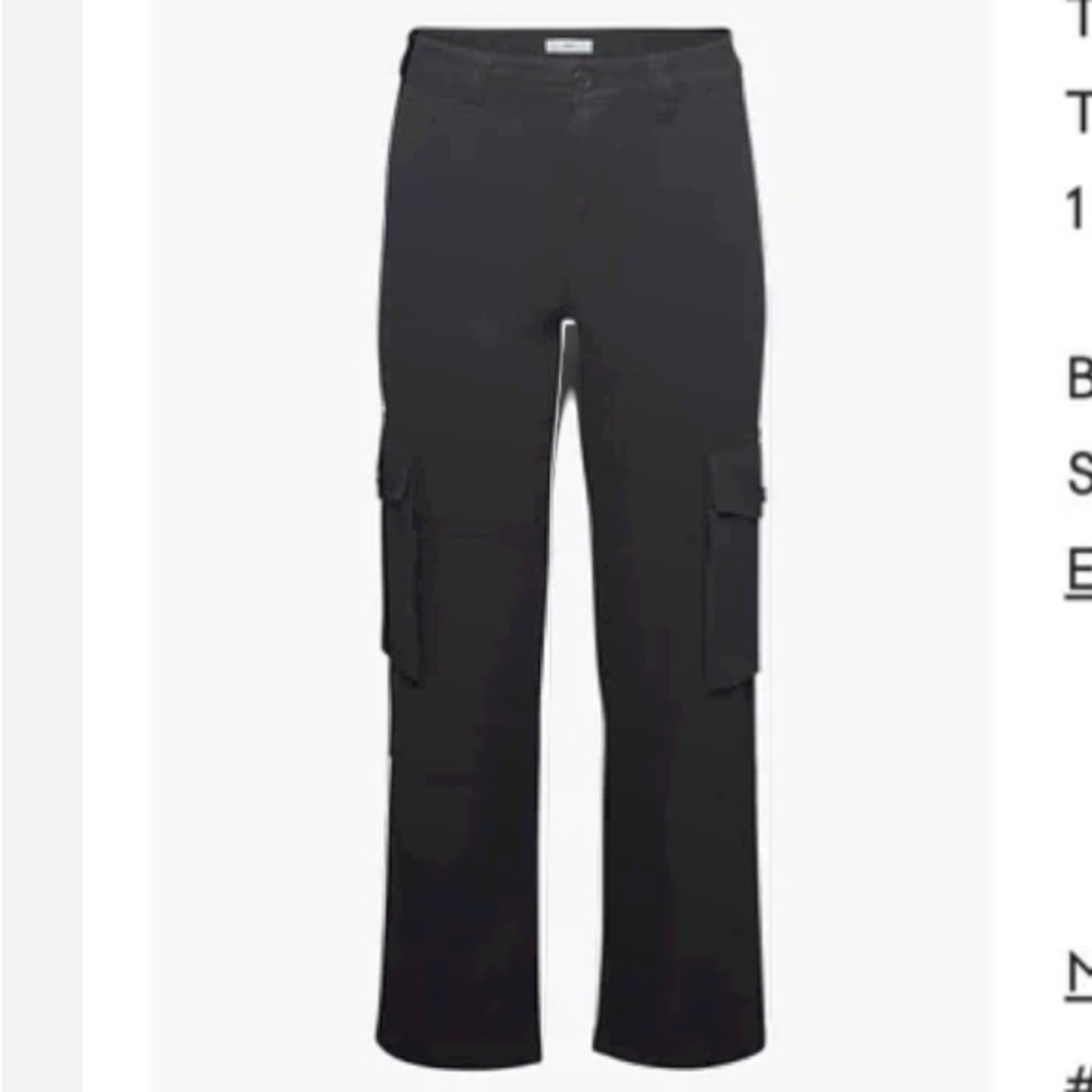 🌟ARITZIA🌟 TNA TROOP COTTON CARGO PANTS WIDE LEG BLACK SZ 4